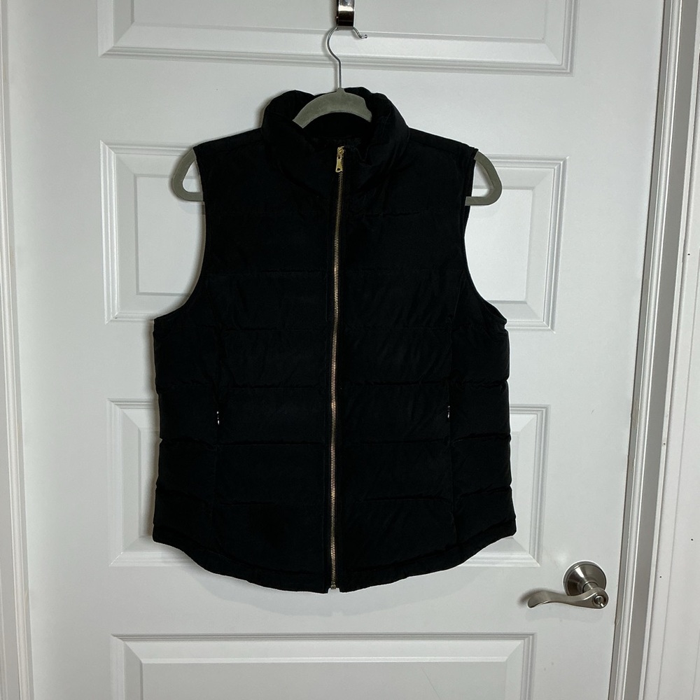 Talbots Black Puffer Vest Medium